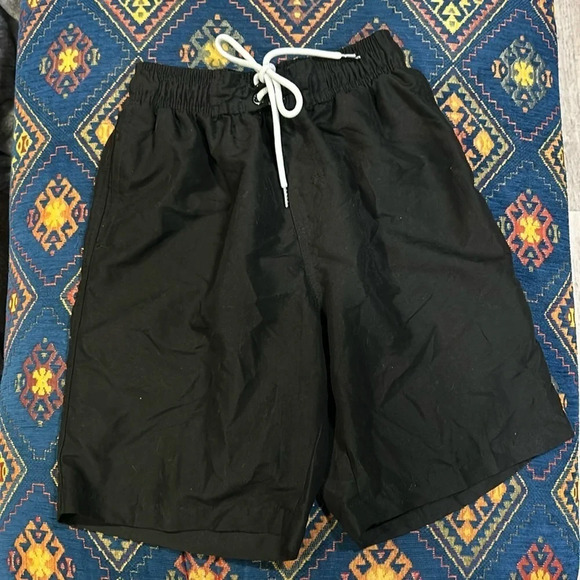 Kailua Surf Boys Black w Mesh Shorts & Pockets Tie Waist Swim Shorts Size Small - Picture 1 of 8